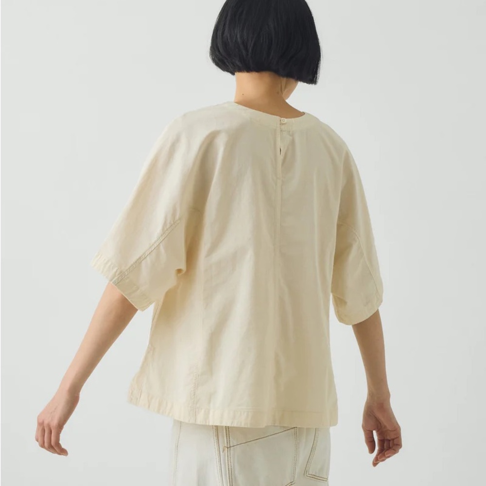 Toast Textured Cotton Poplin V-Neck Top XL - Picture 2 of 15
